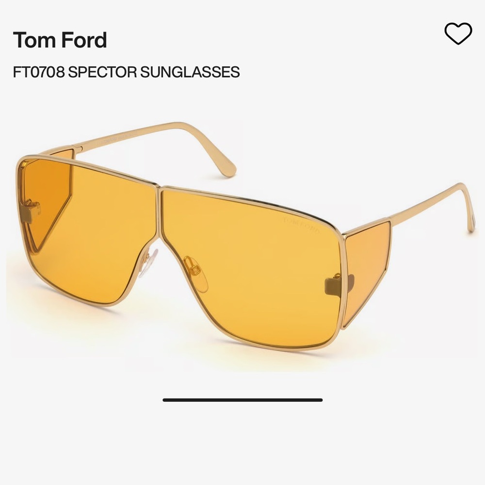 Tom Ford Gold Sunglasses with Orange Lenses